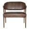 Vintage Oak Ash Wood Frame Nailed Burgundy Red PU Leather Dining Hotel Bench for Banquet Bar